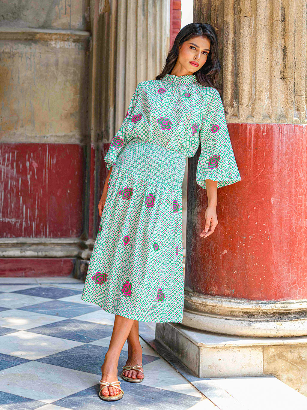 Lads Love Dotty Emerald Skirt