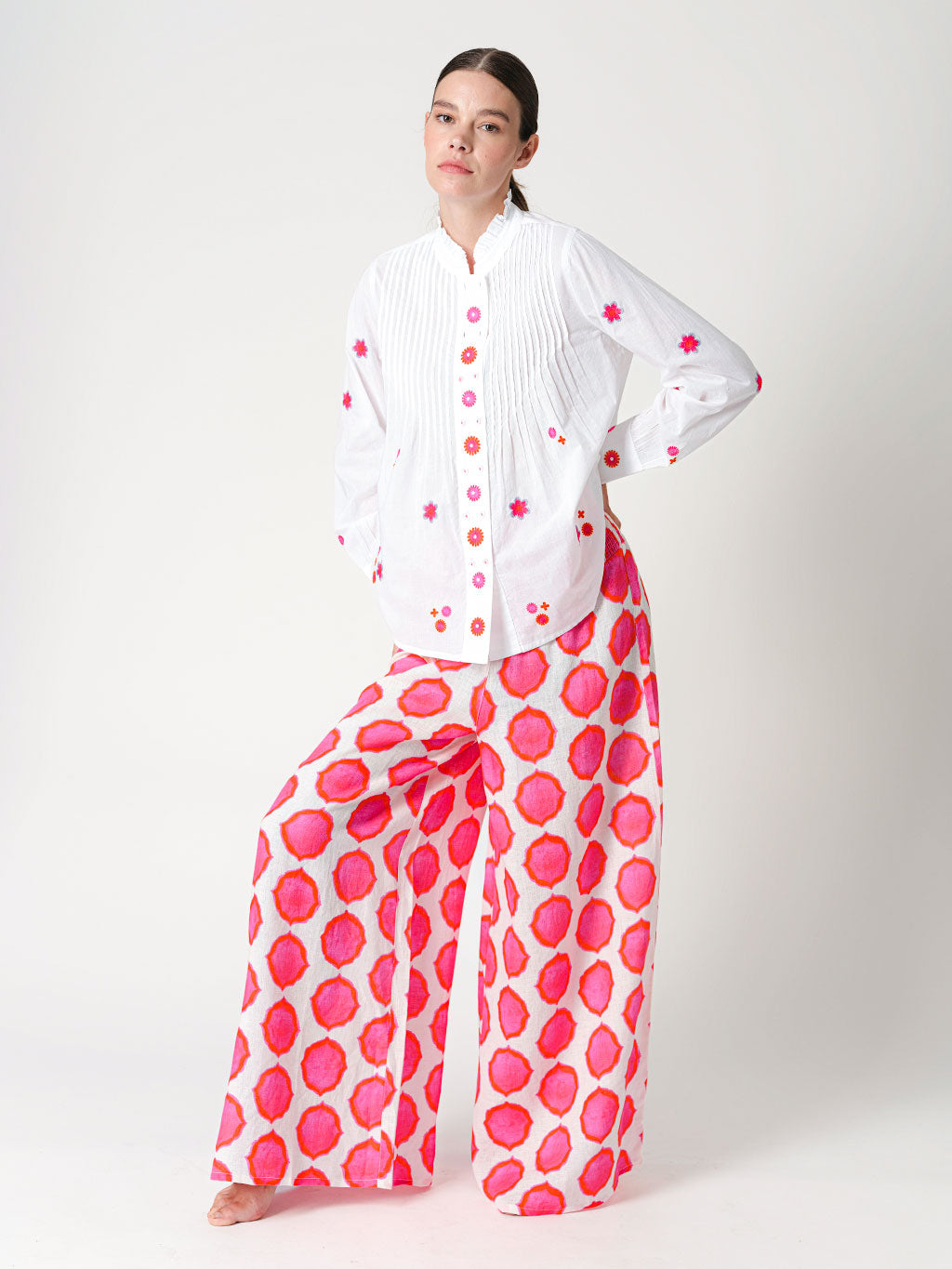 Nevis Mint White Blouse