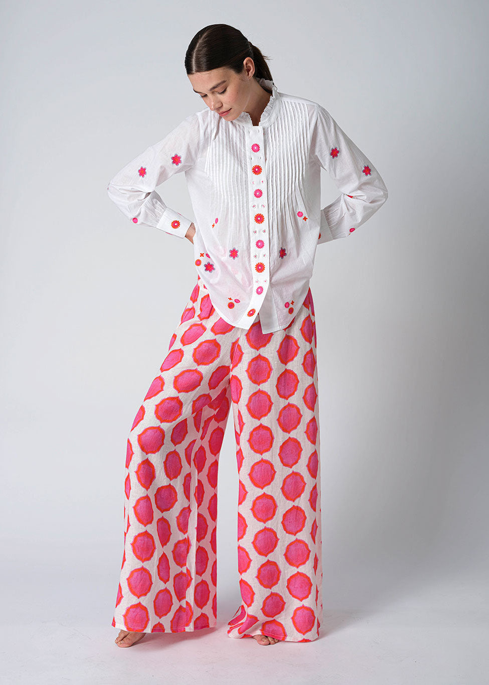 Majoran Ikat Pink Orange Pants