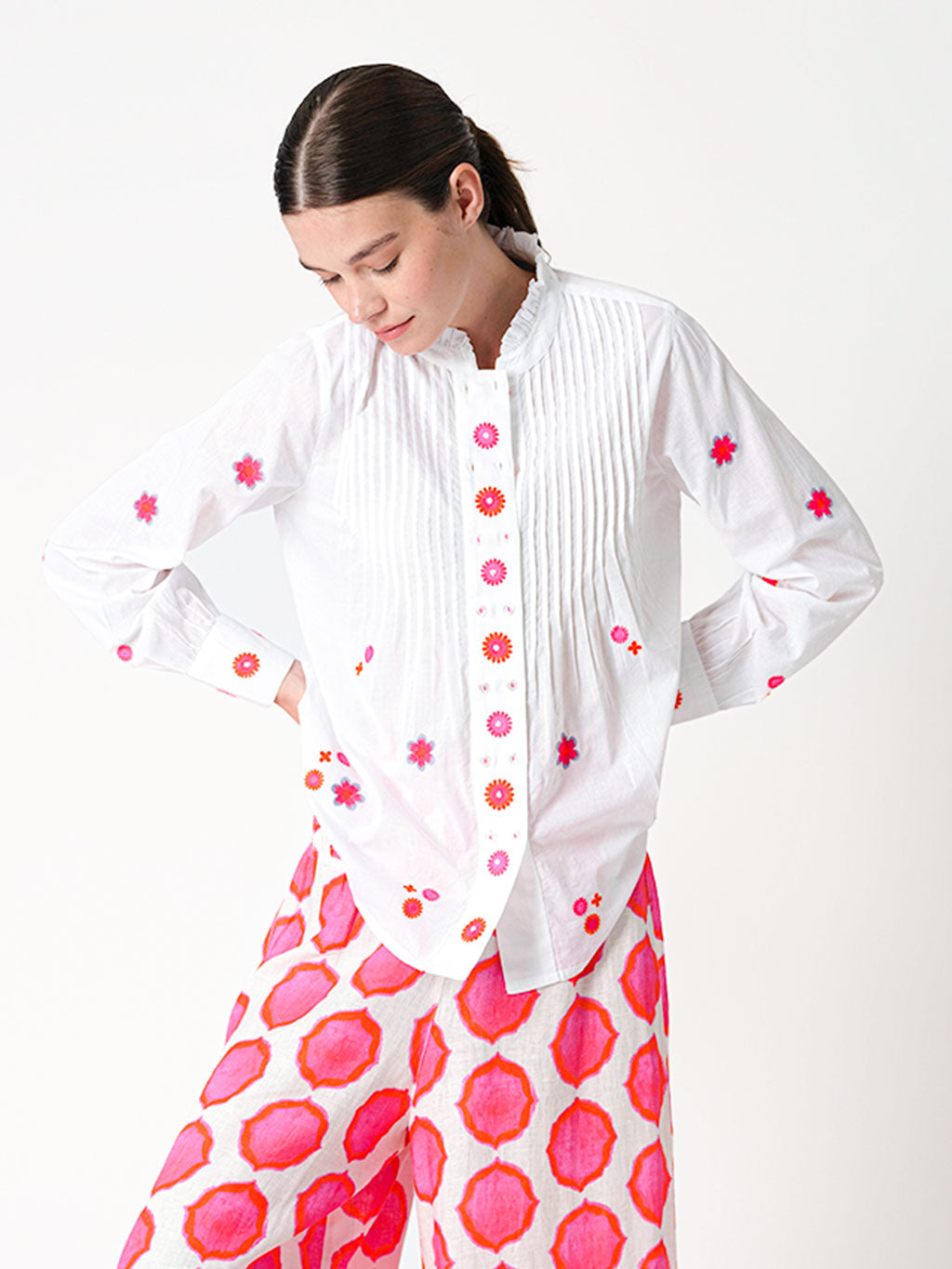 Nevis Mint White Blouse
