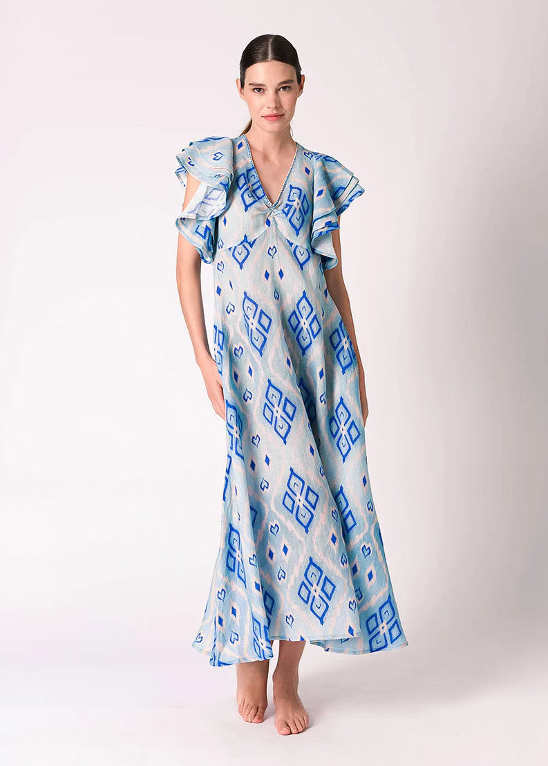 Belladonna Ikat Blue Dress