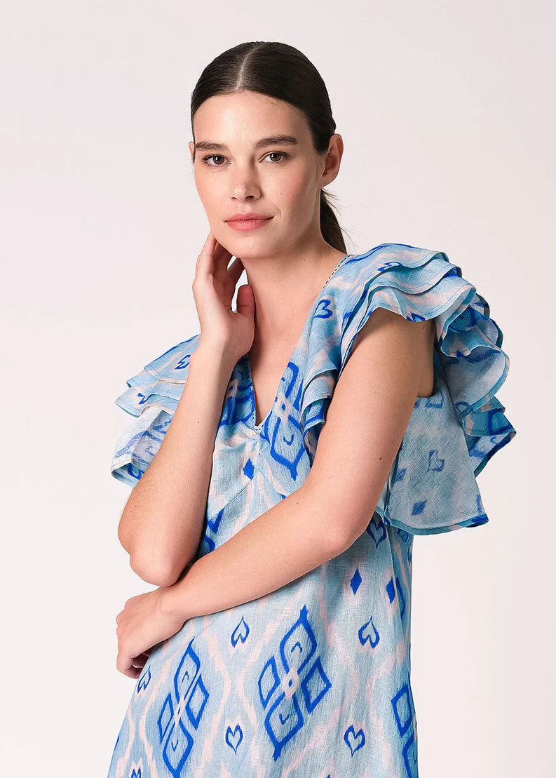 Belladonna Ikat Blue Dress