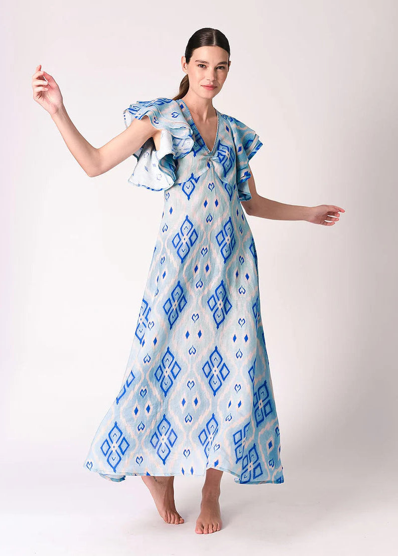 Belladonna Ikat Blue Dress