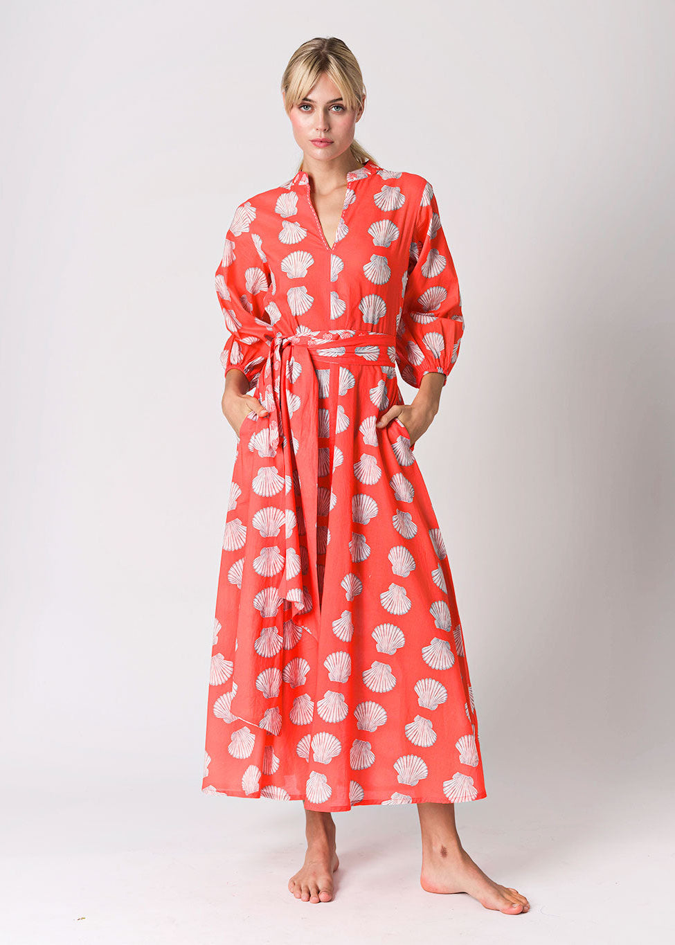 Marigold Red Shells Dress