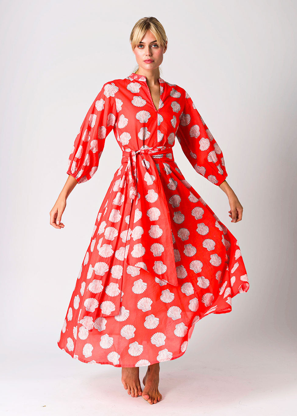 Marigold Red Shells Dress