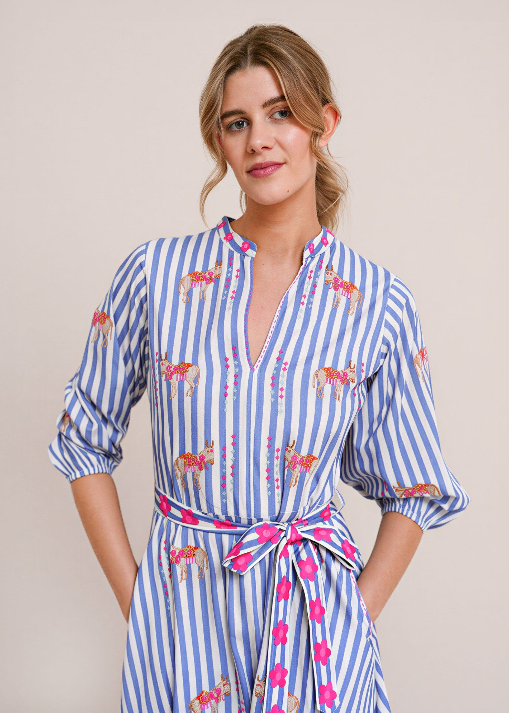 Marigold Blue Donkey Dress
