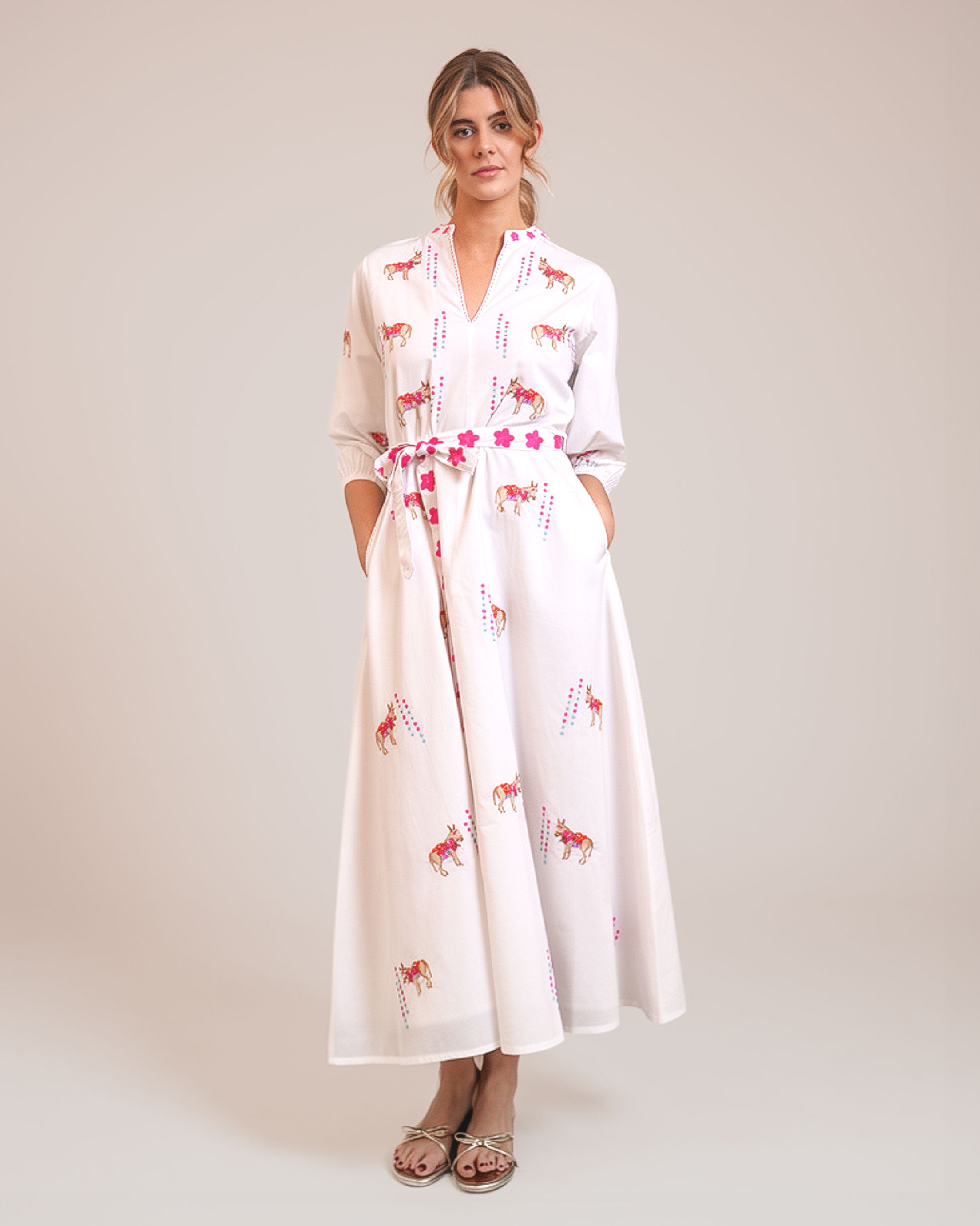 Marigold White Donkey Dress