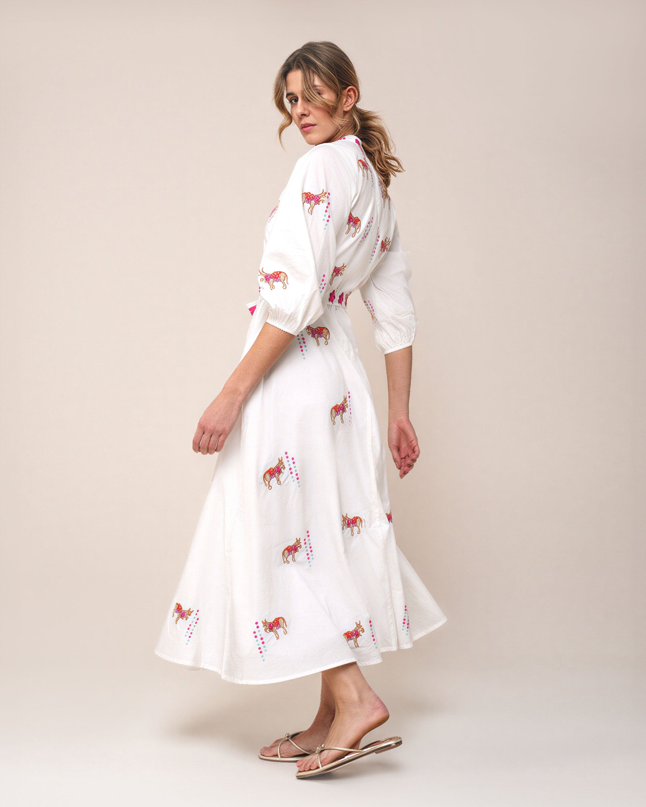Marigold White Donkey Dress