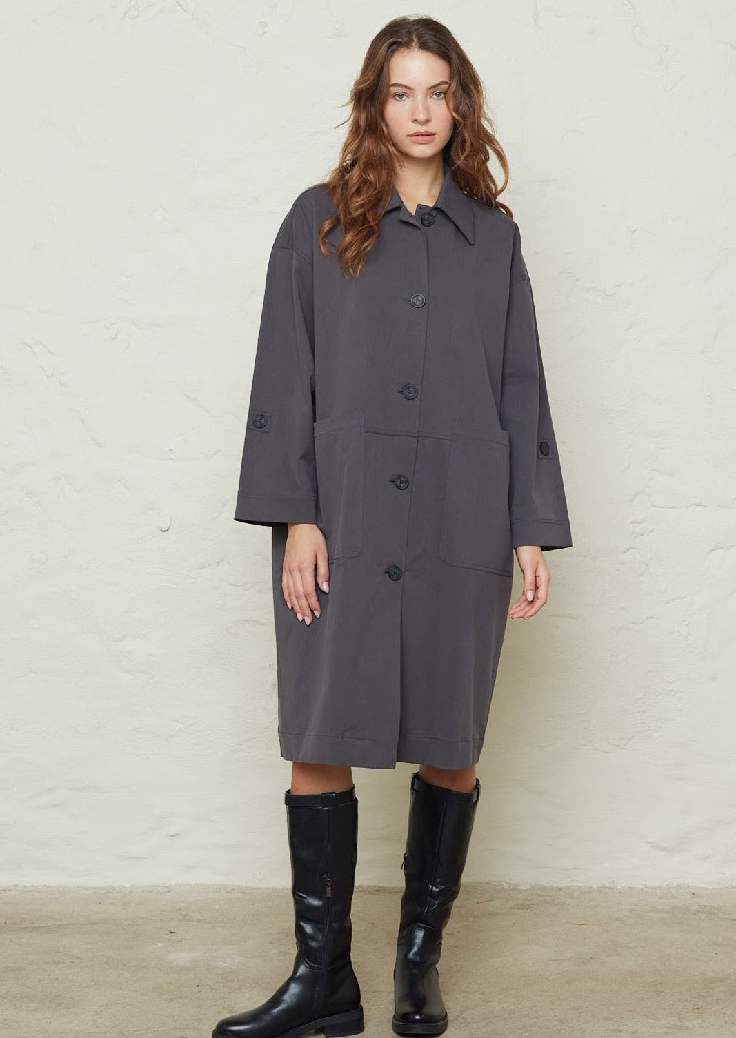 Trench Coat Buttons Dark Grey