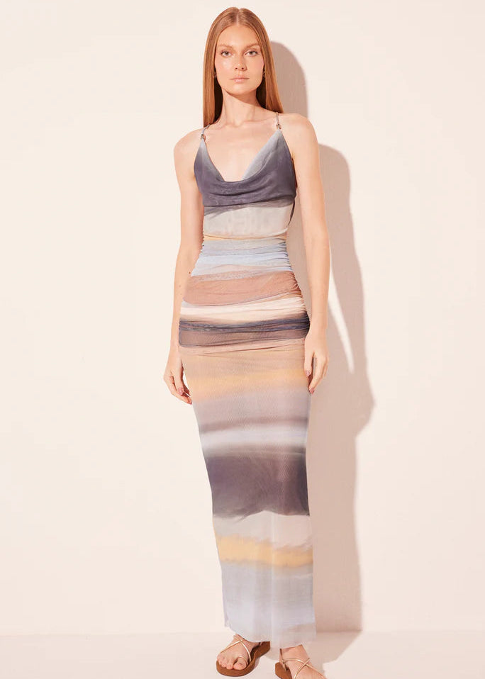 Gradient Boats Strappy Long Dress