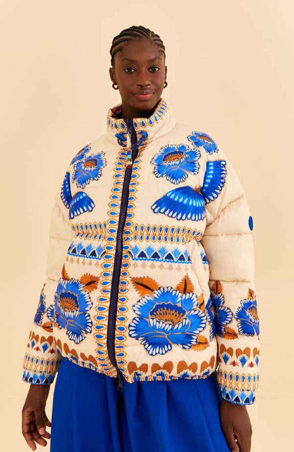 FARM-AINIKA SPARKLE REVERSIDE PUFFER JACKET-JUST BRAZIL