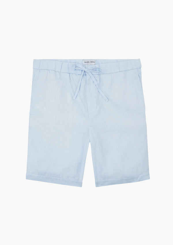Frescobol-Felipe Str Linen Shorts Pale Blue-JustBrazil