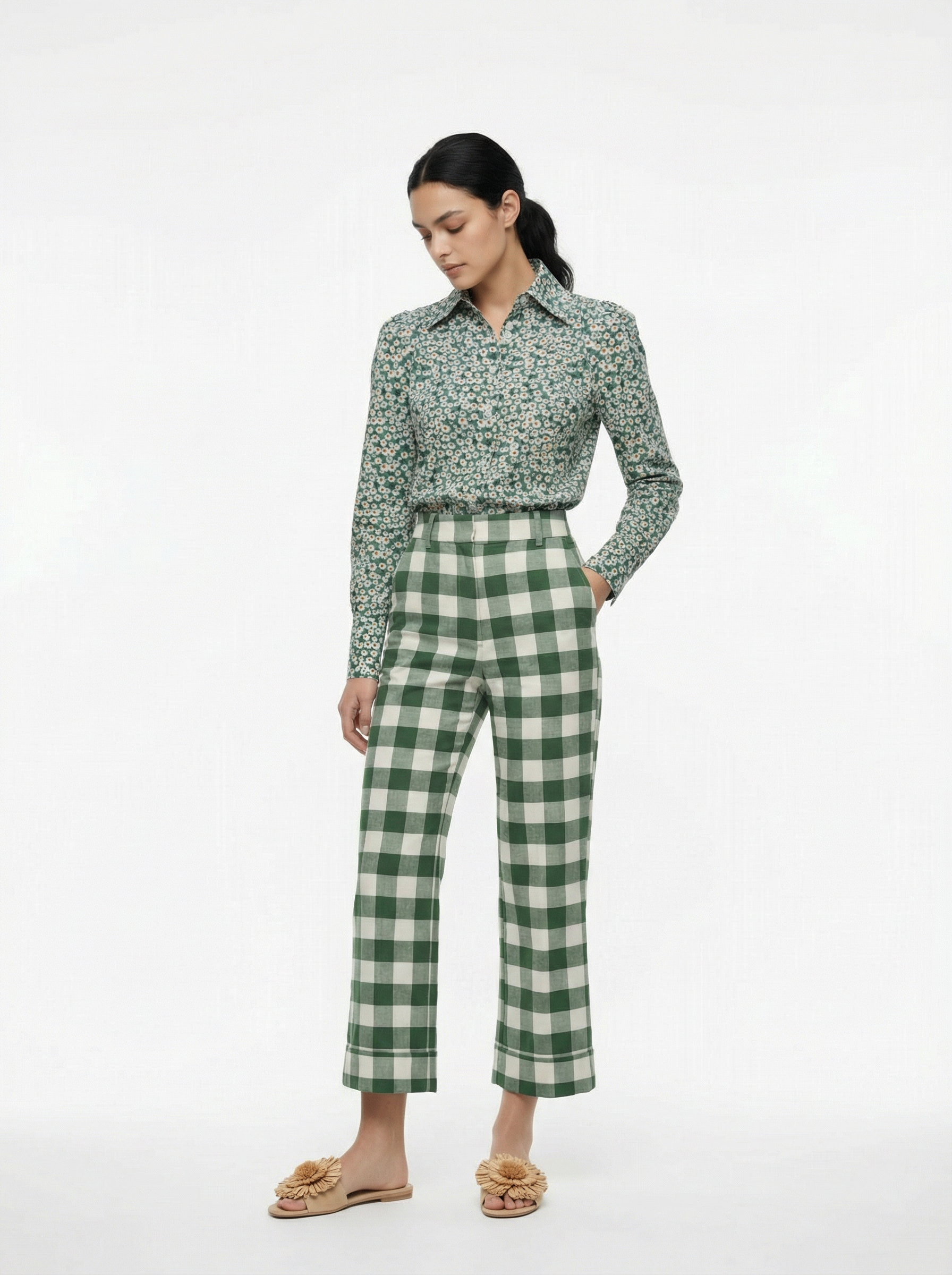 Flower Liberty Green Shirt