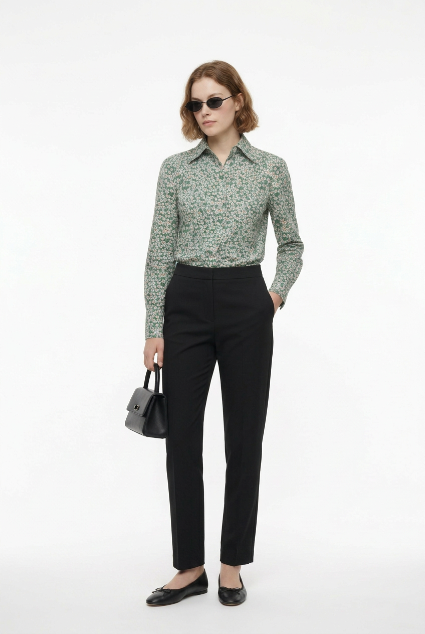 Flower Liberty Green Shirt