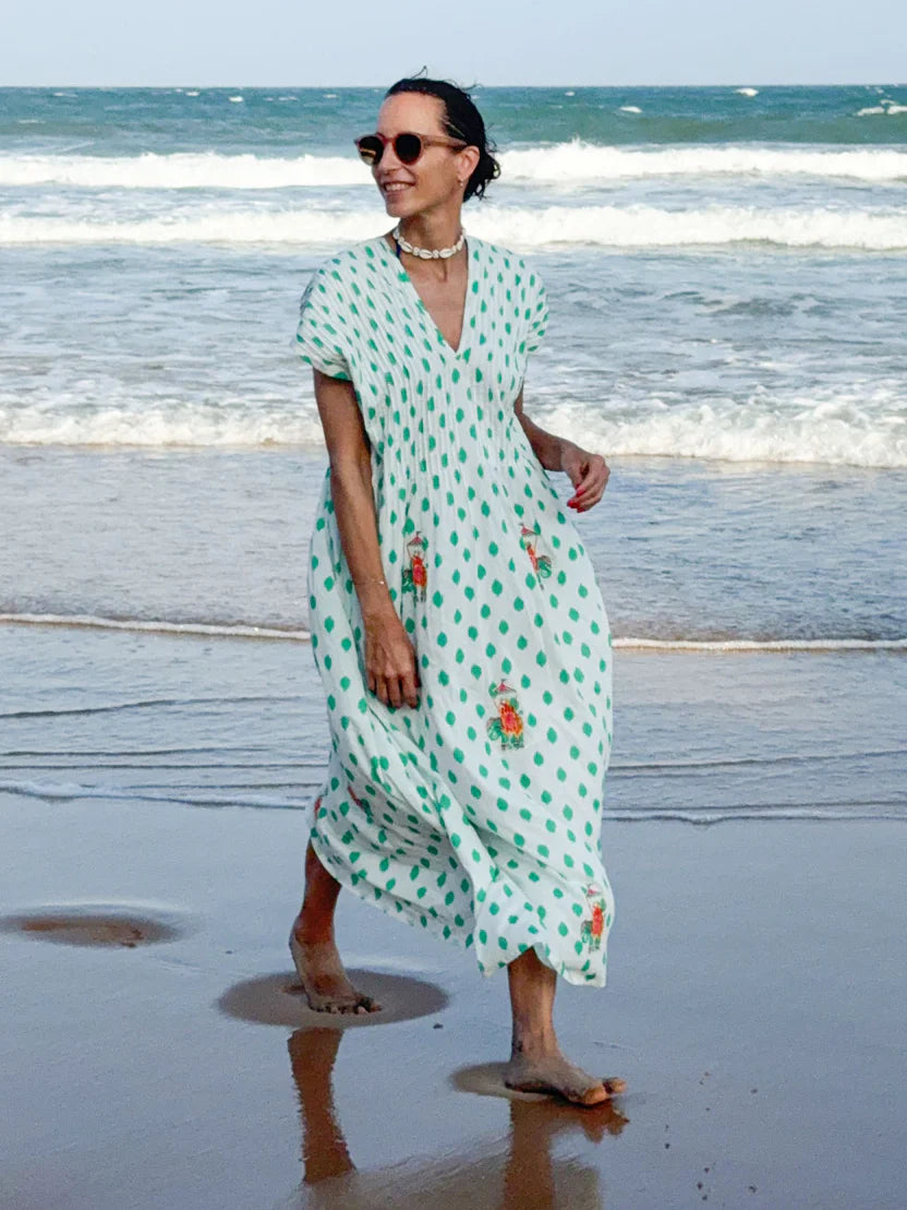 Sea Cale Emerald Dots Dress