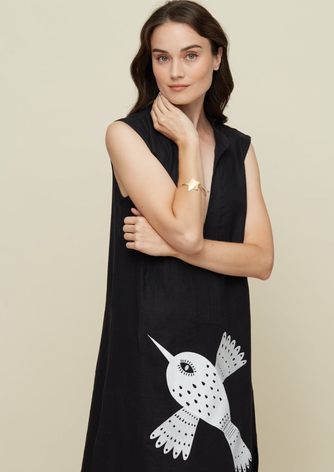 Galeria-Frade Black Bird Dress-Justbrazil