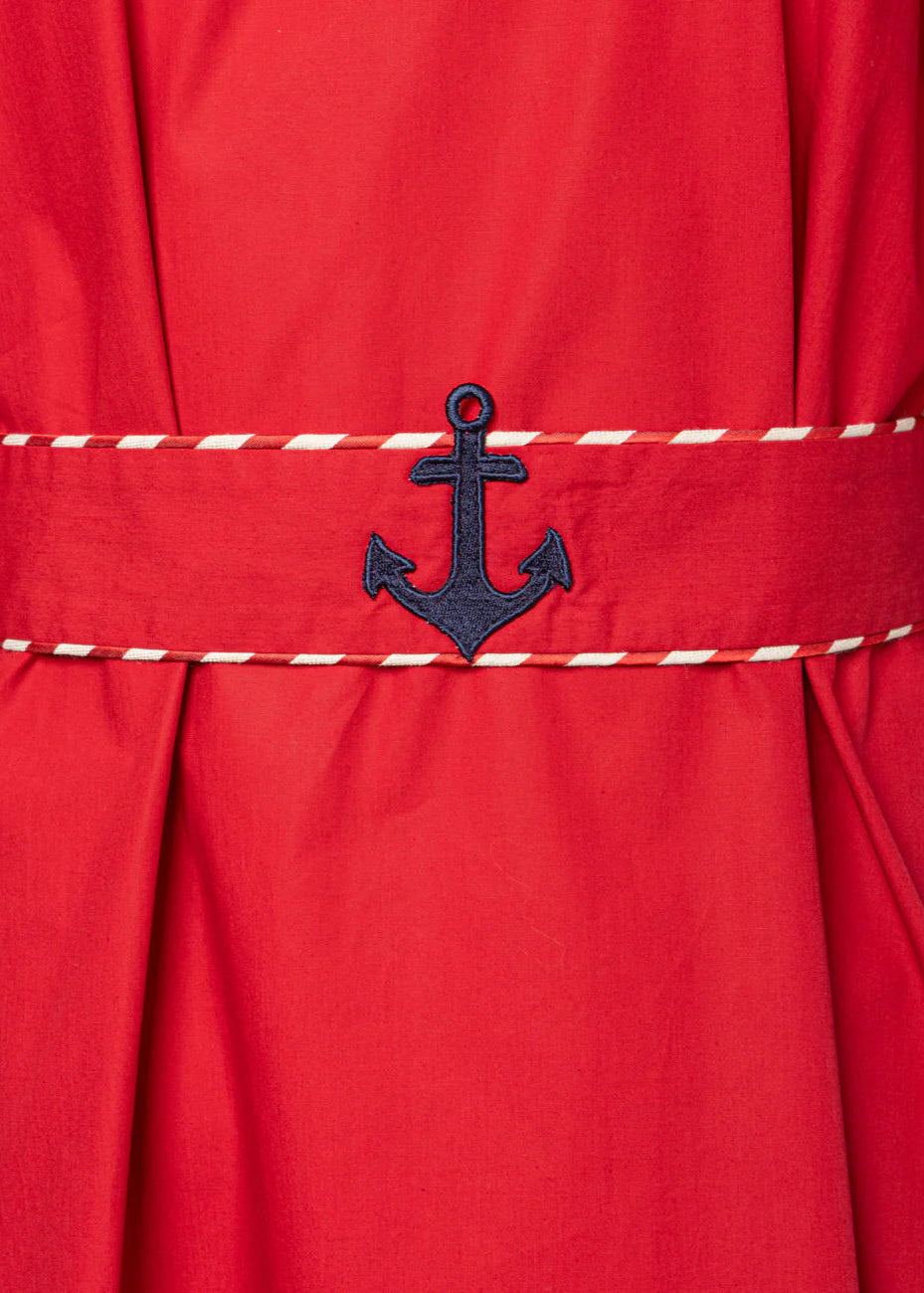 Nausica Puffed Sleeve Cherry Red Dress