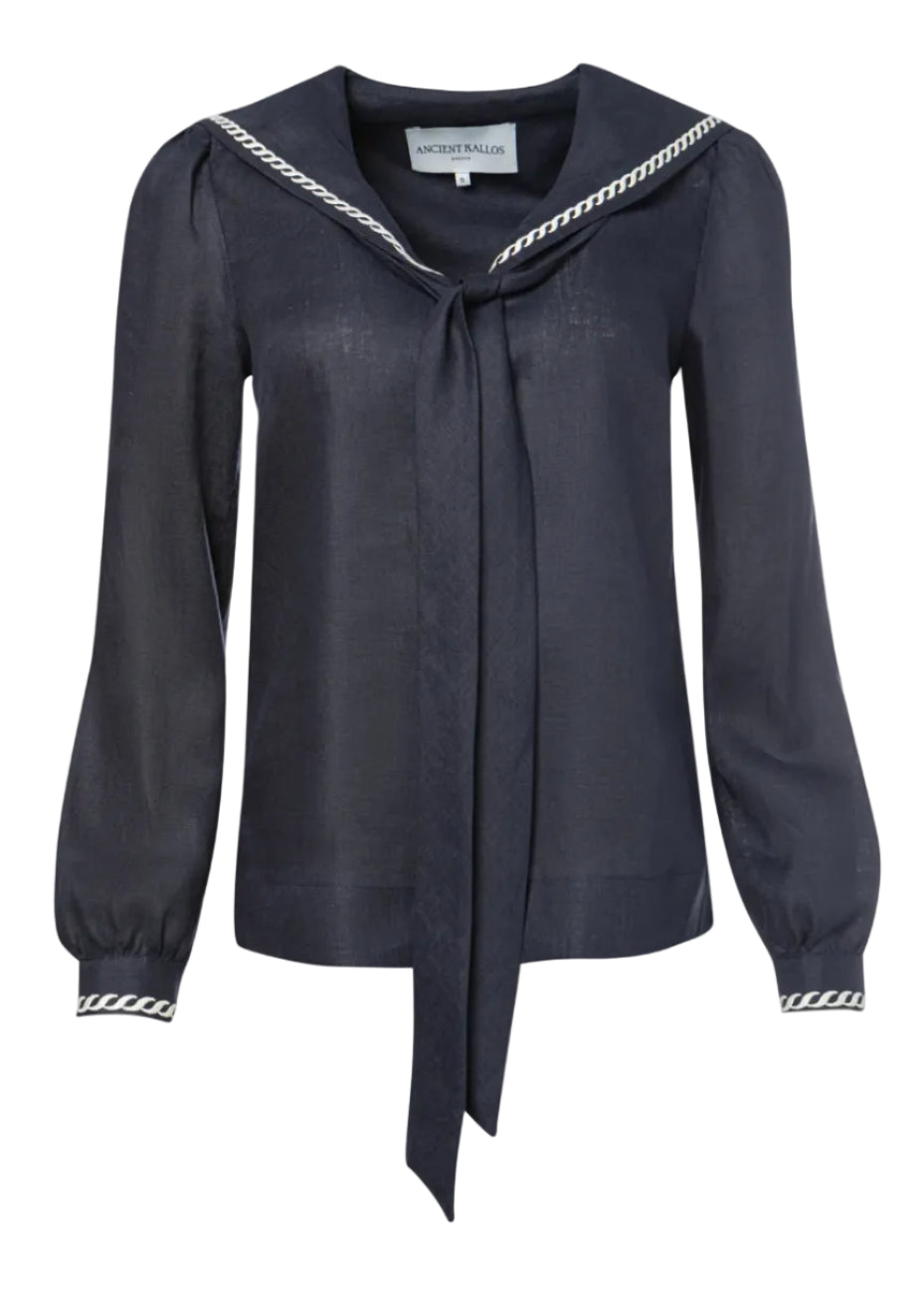 Desis Sailor Tie Navy Blue Blouse