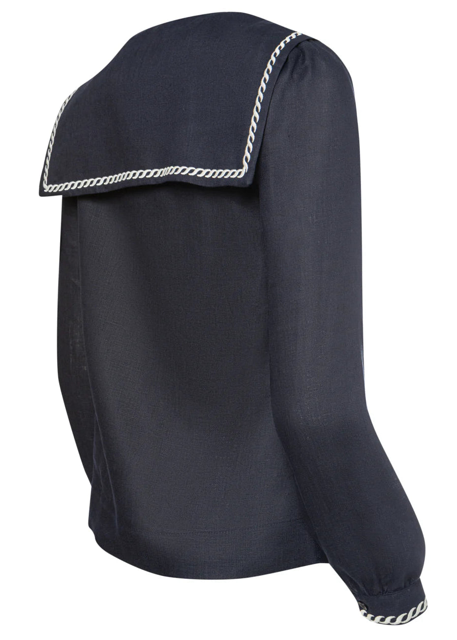 Desis Sailor Tie Navy Blue Blouse