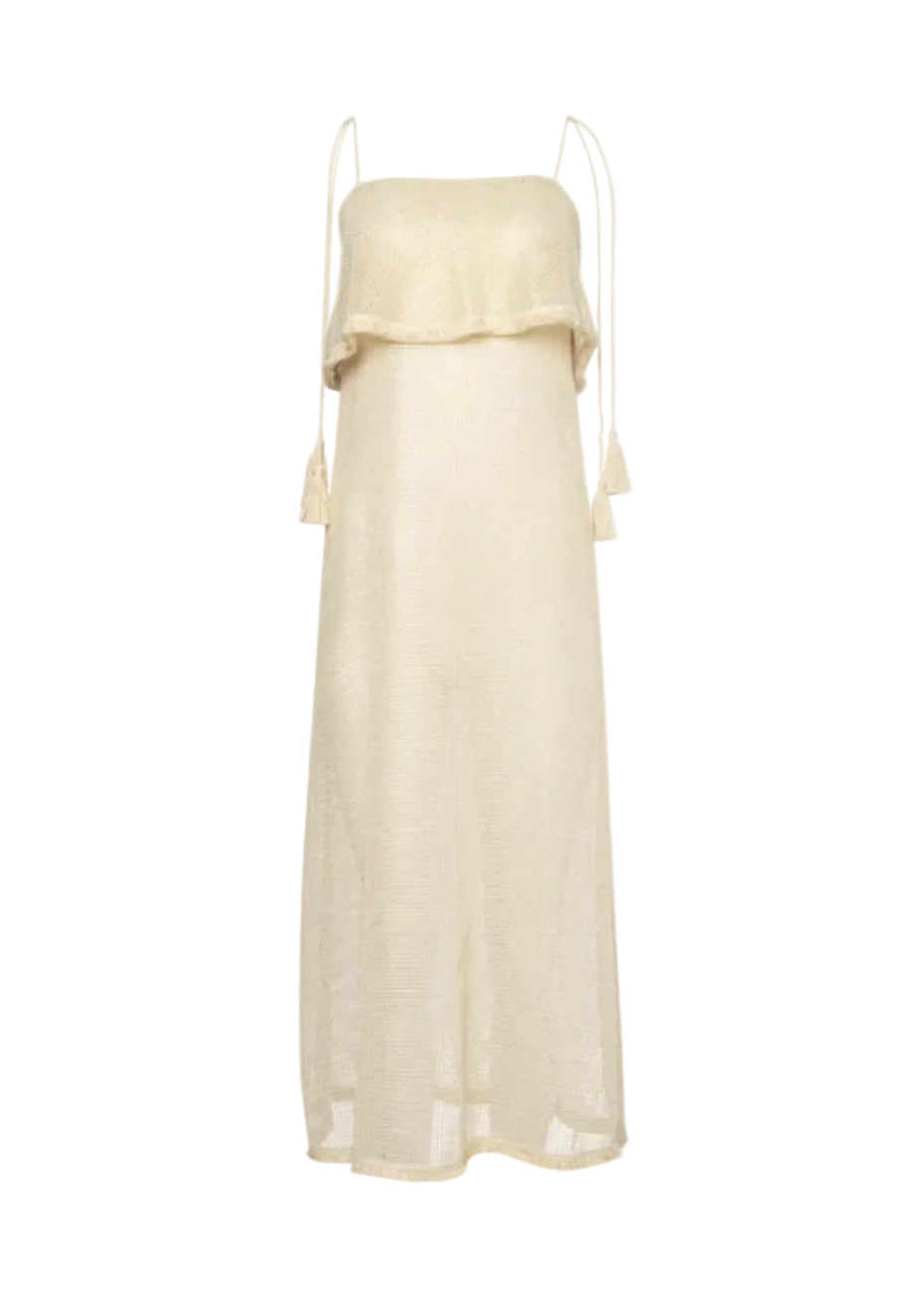 Chrisonisos Long Net Golden Dress