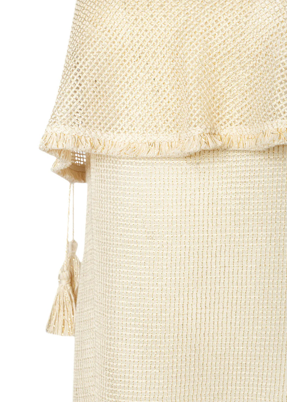 Chrisonisos Long Net Golden Dress