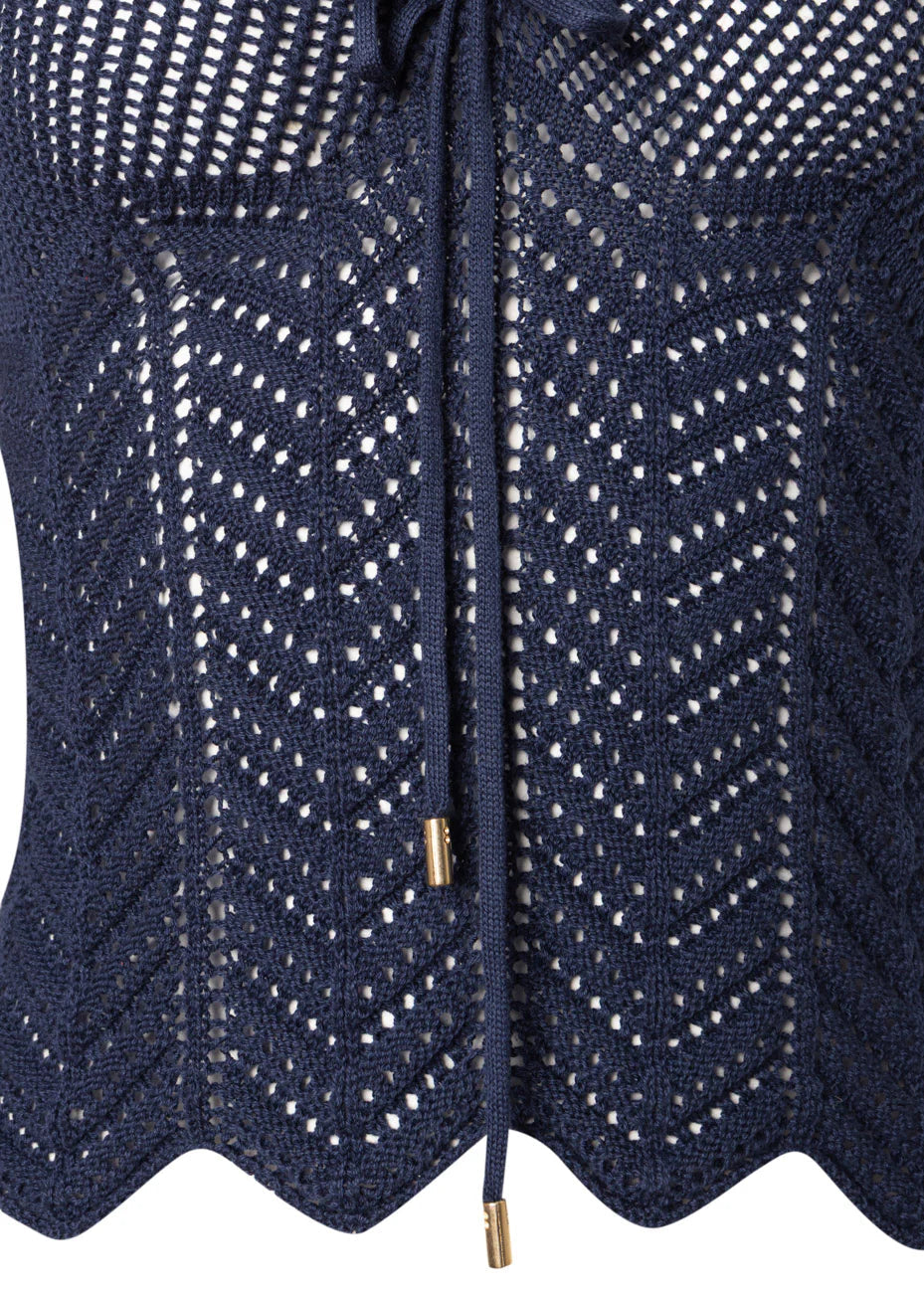 Fishbone Navy Blue Set of Skirt and Top