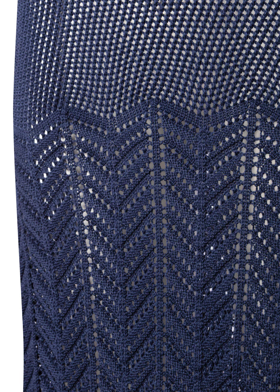 Fishbone Navy Blue Set of Skirt and Top