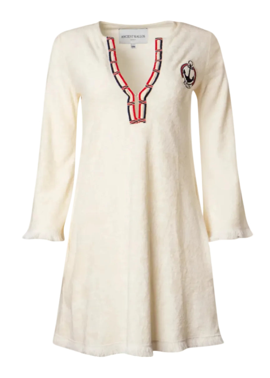 Ploes Embroidered Creme Tunic