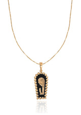 Venetia Enamel Black Charm - Snake Chain