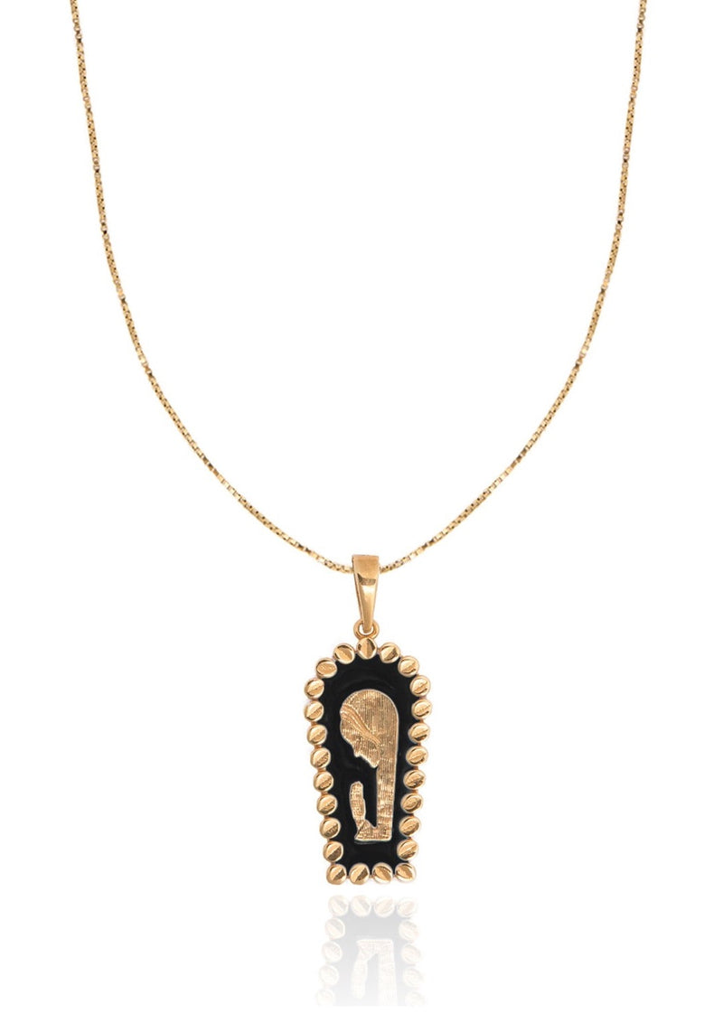Venetia Enamel Black Charm - Snake Chain