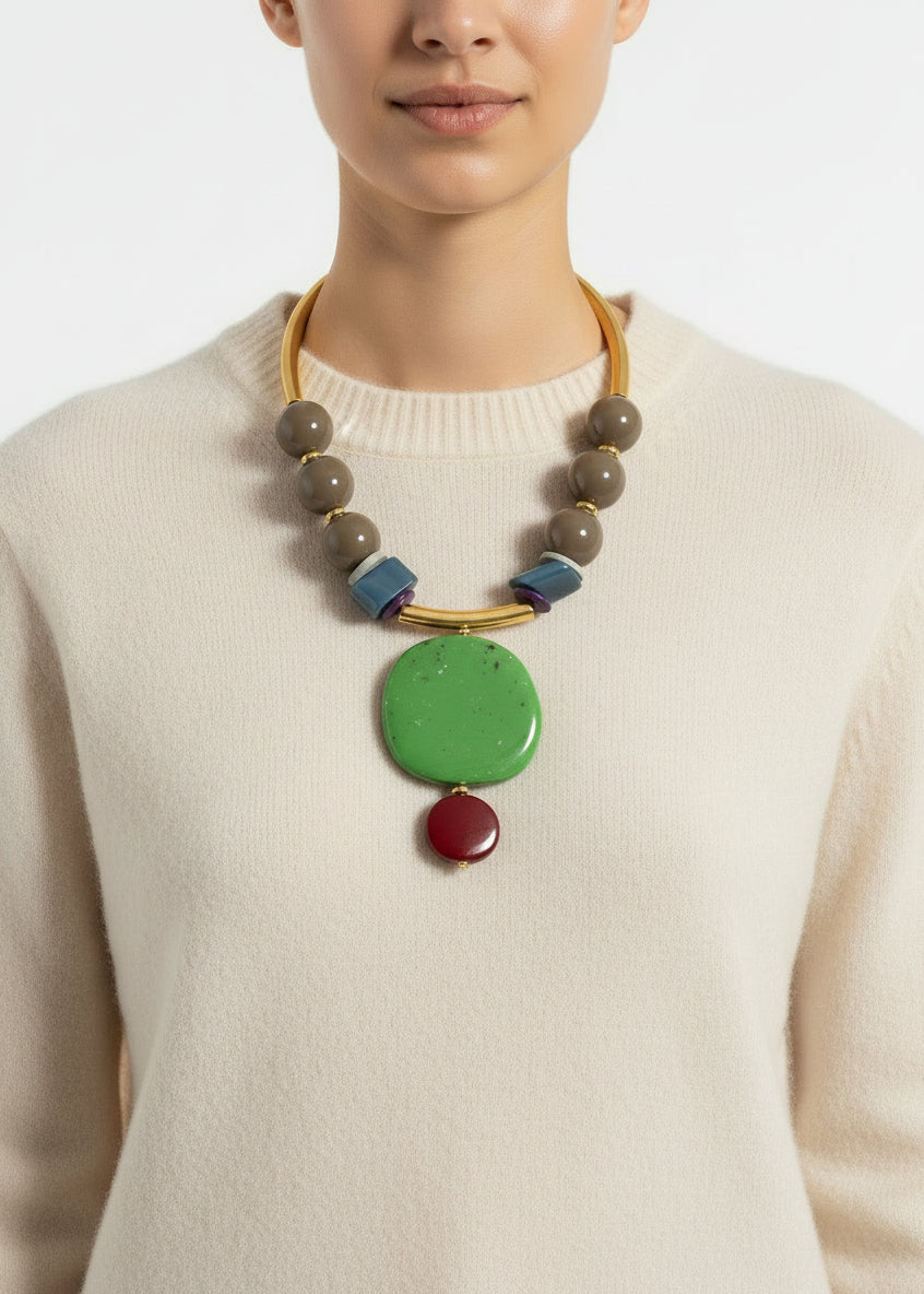 Memphis Short Necklace Grey