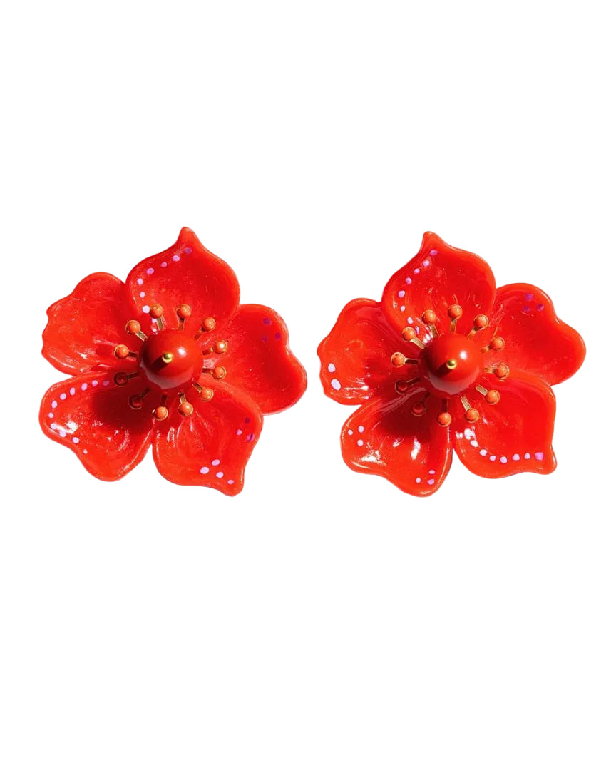 Cassia Red Earrings