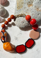 Murano Short Necklace Red