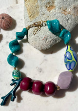 Murano Short Necklace Purple
