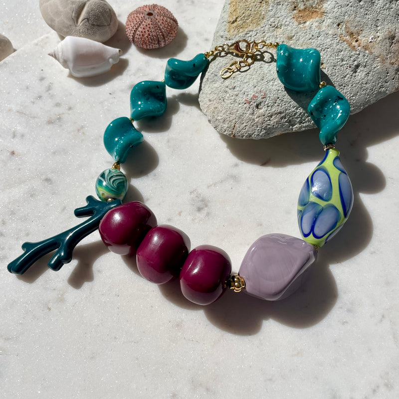 Murano Short Necklace Purple
