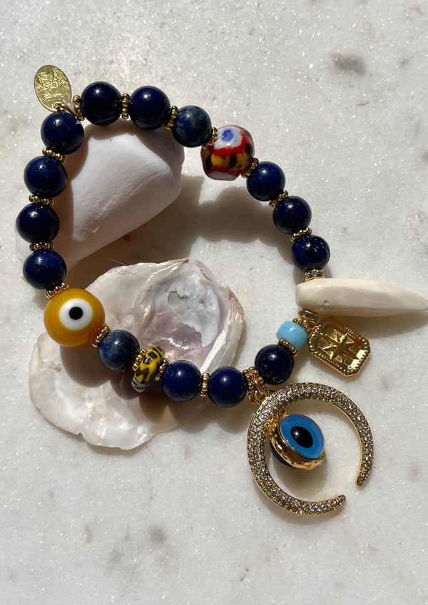 Charm Bracelet With Lapis