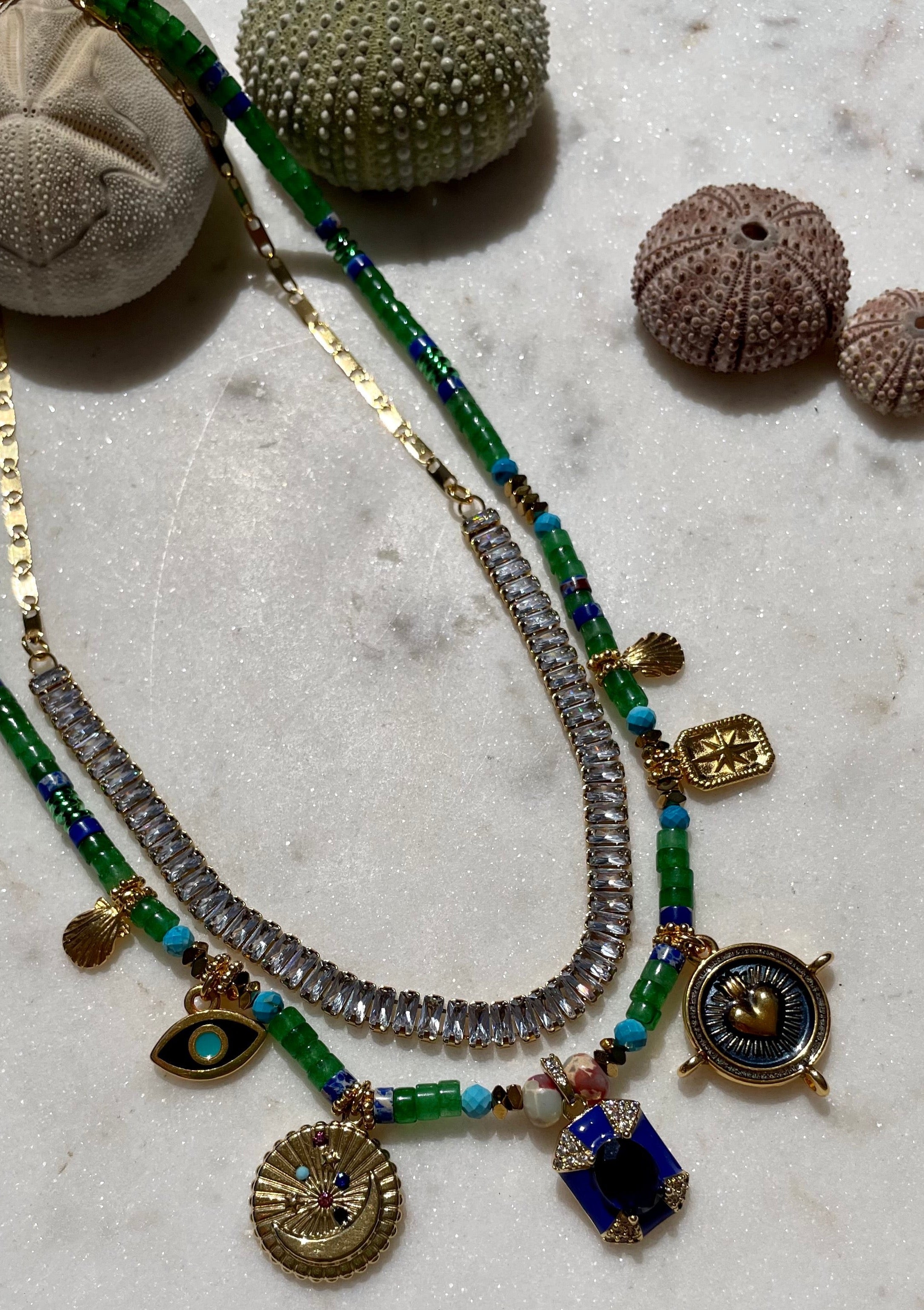 Charm Short Necklace Green