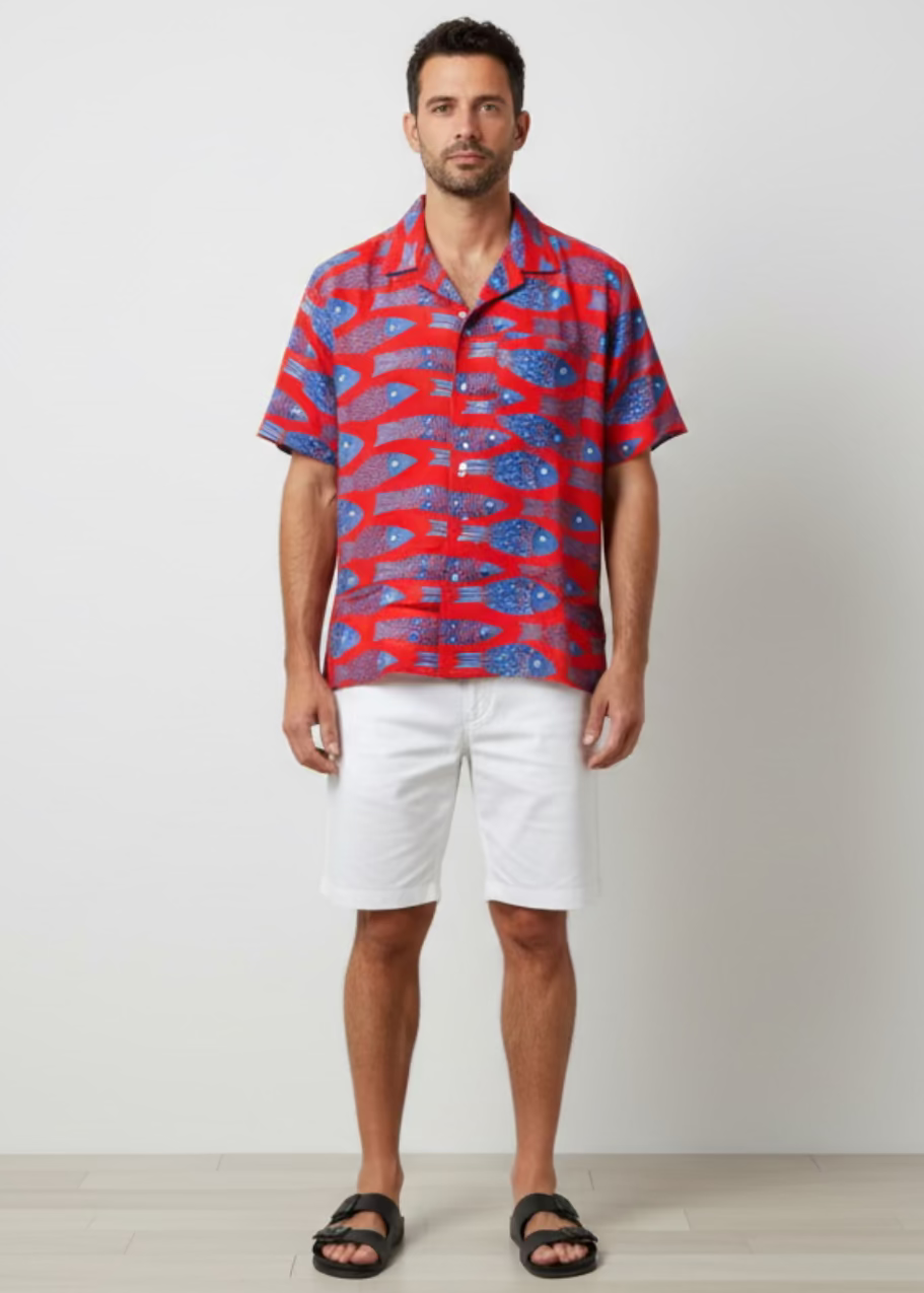 Siro Red Fish Shirt