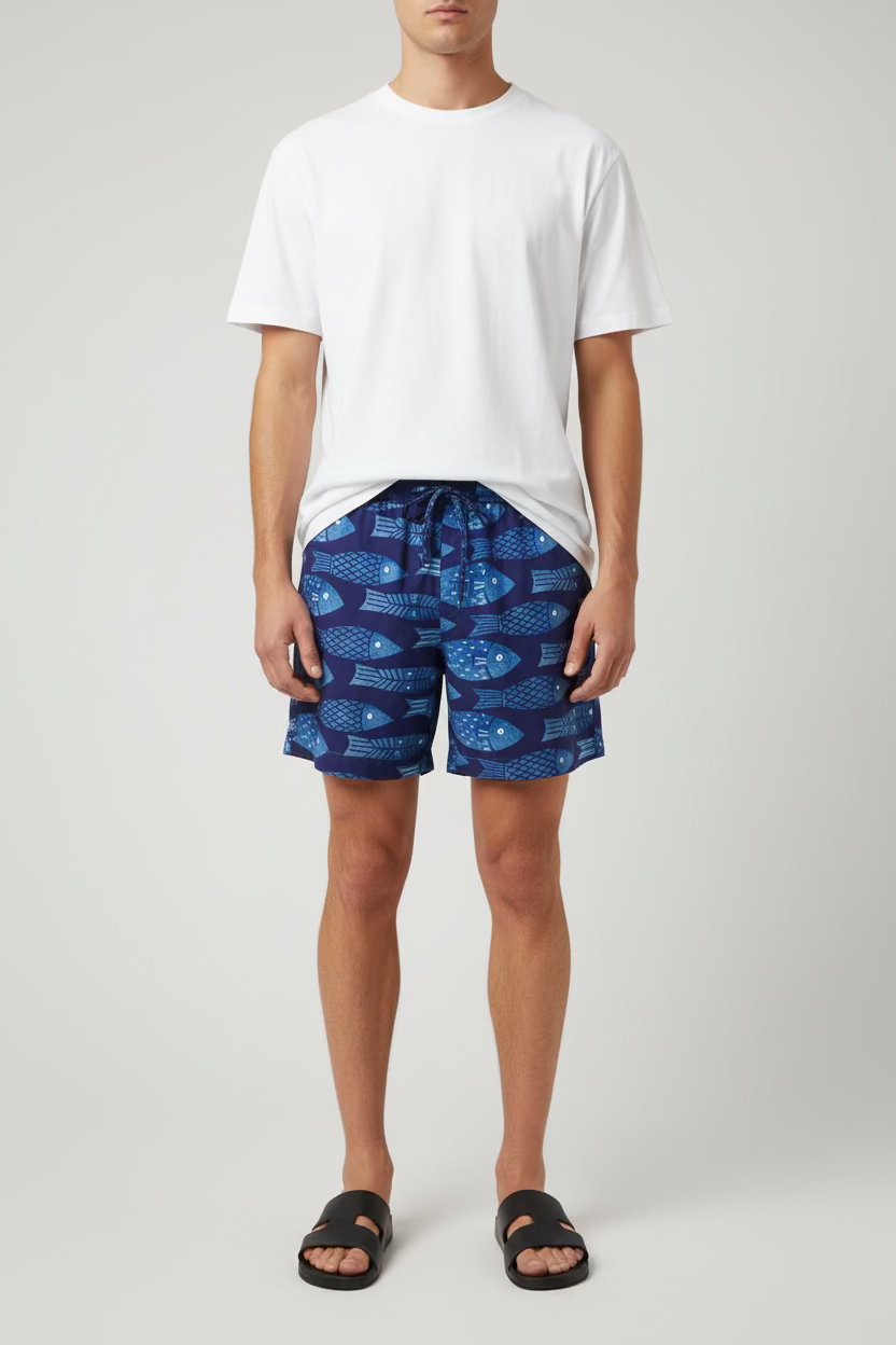 Laos Blue Fish Shorts