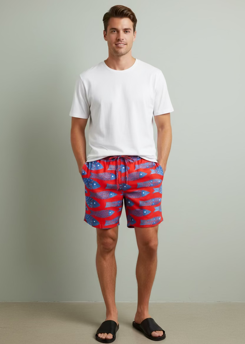 Laos Red Fish Shorts