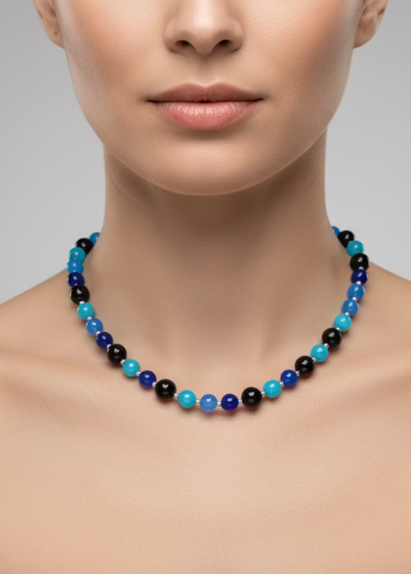 Liquid Blue Choker Necklace