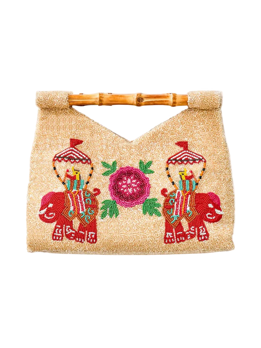 Bamboo Red Elephant Bag