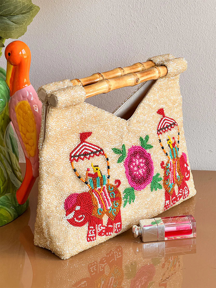 Bamboo Red Elephant Bag