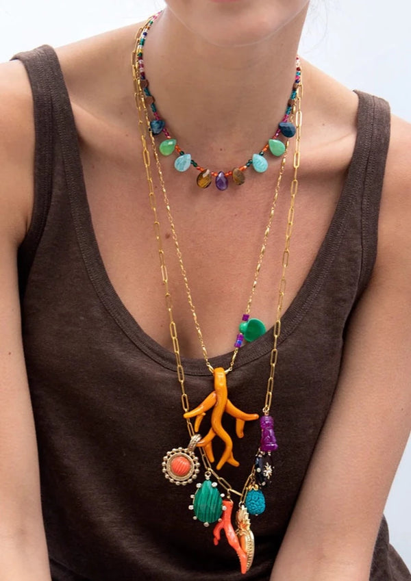 Aylin Long Charm Necklace