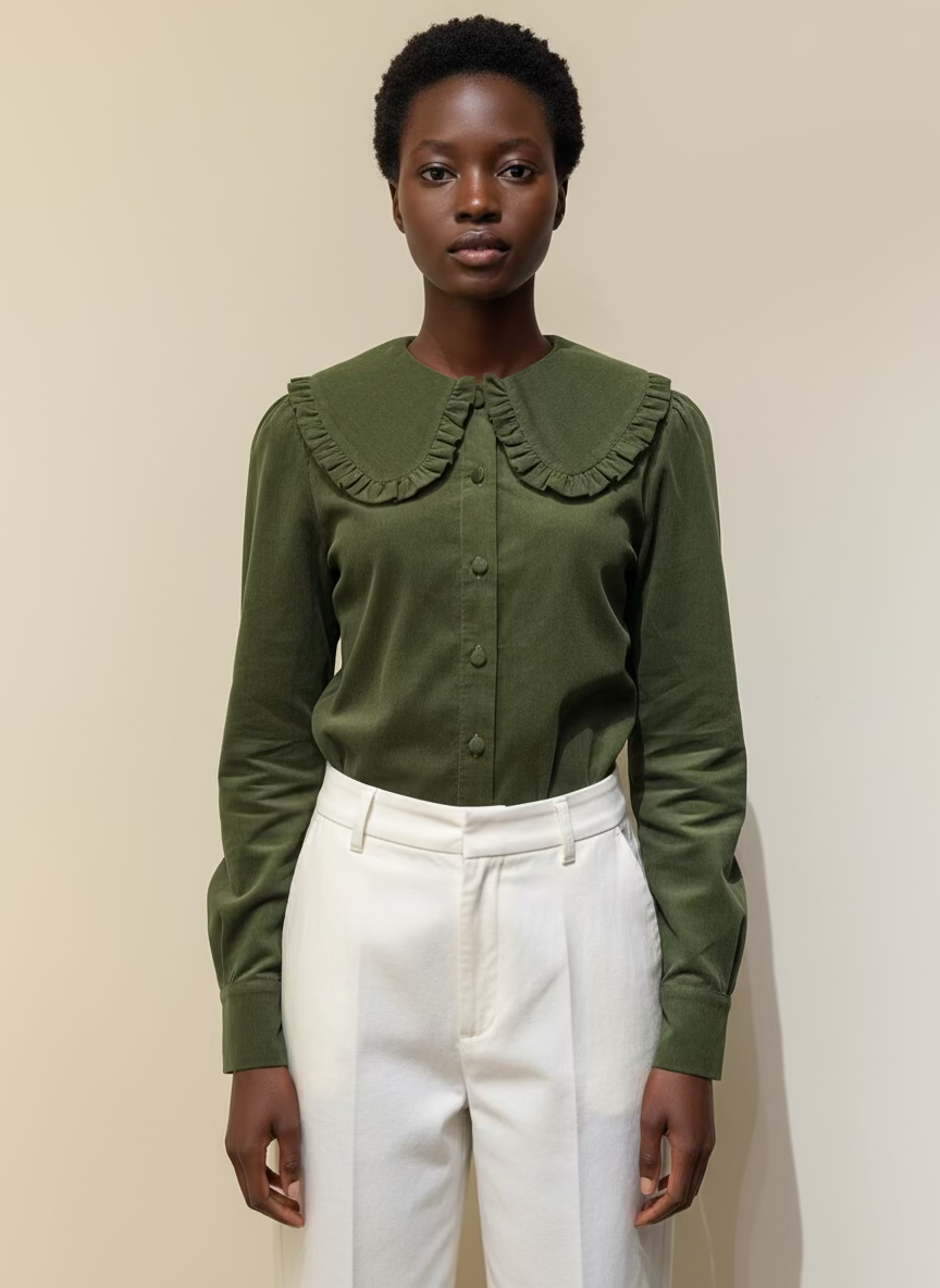 Janine Corduroy Kakhi Shirt