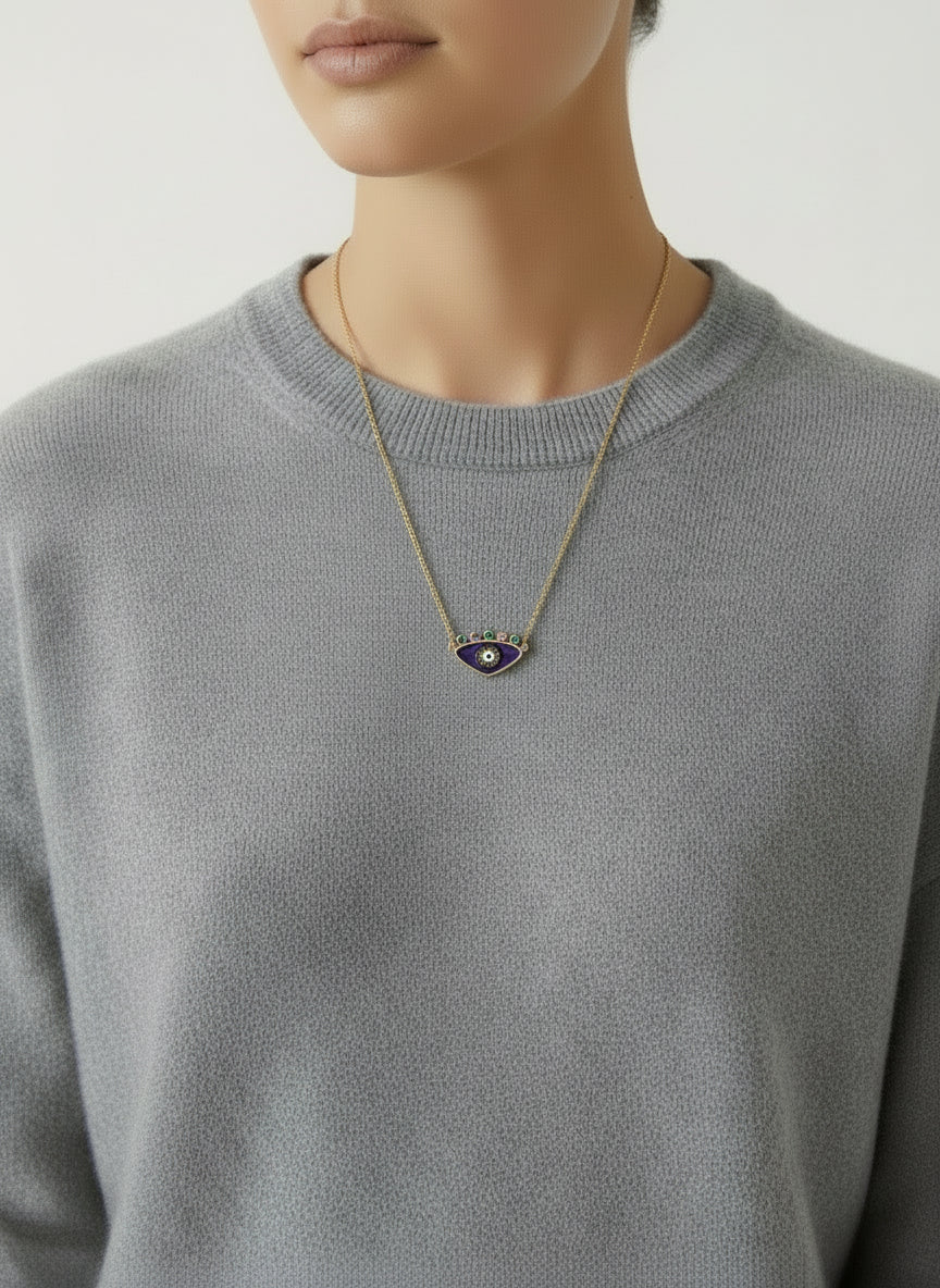 Evil Eye Necklace Purple