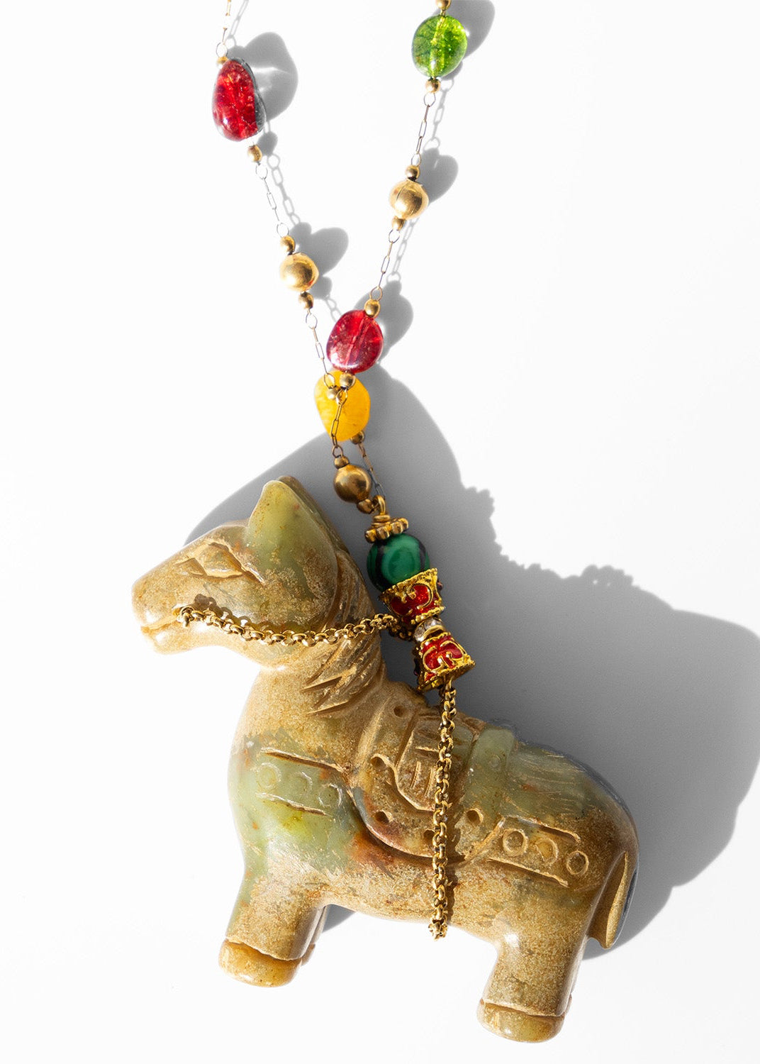 Semiramis Long Jade Pendant Necklace