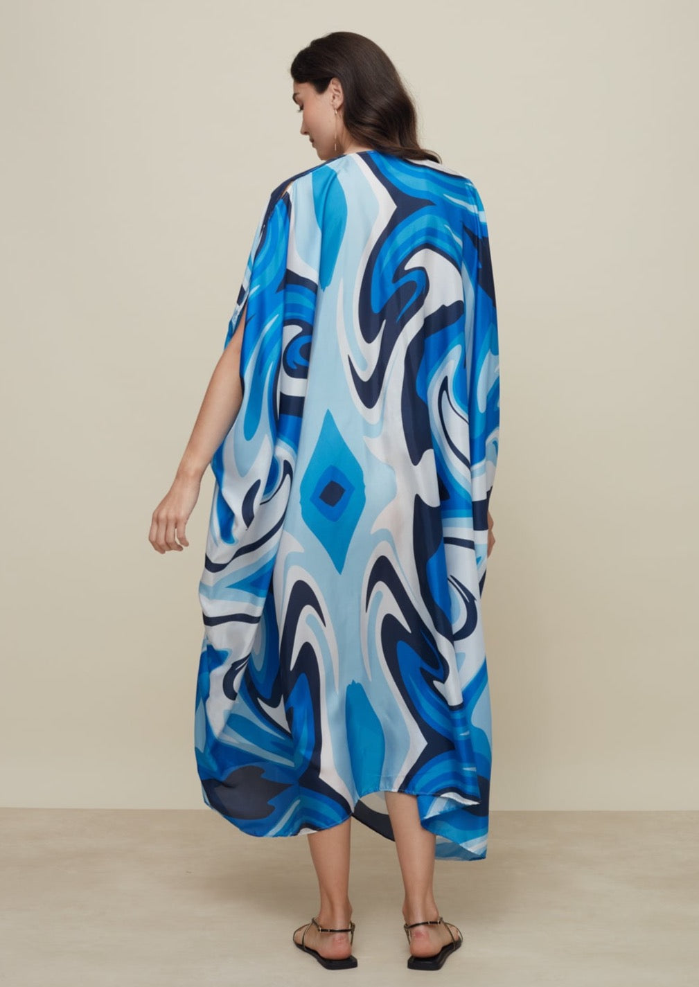 Ilectra Liquid Blue Silk Kaftan