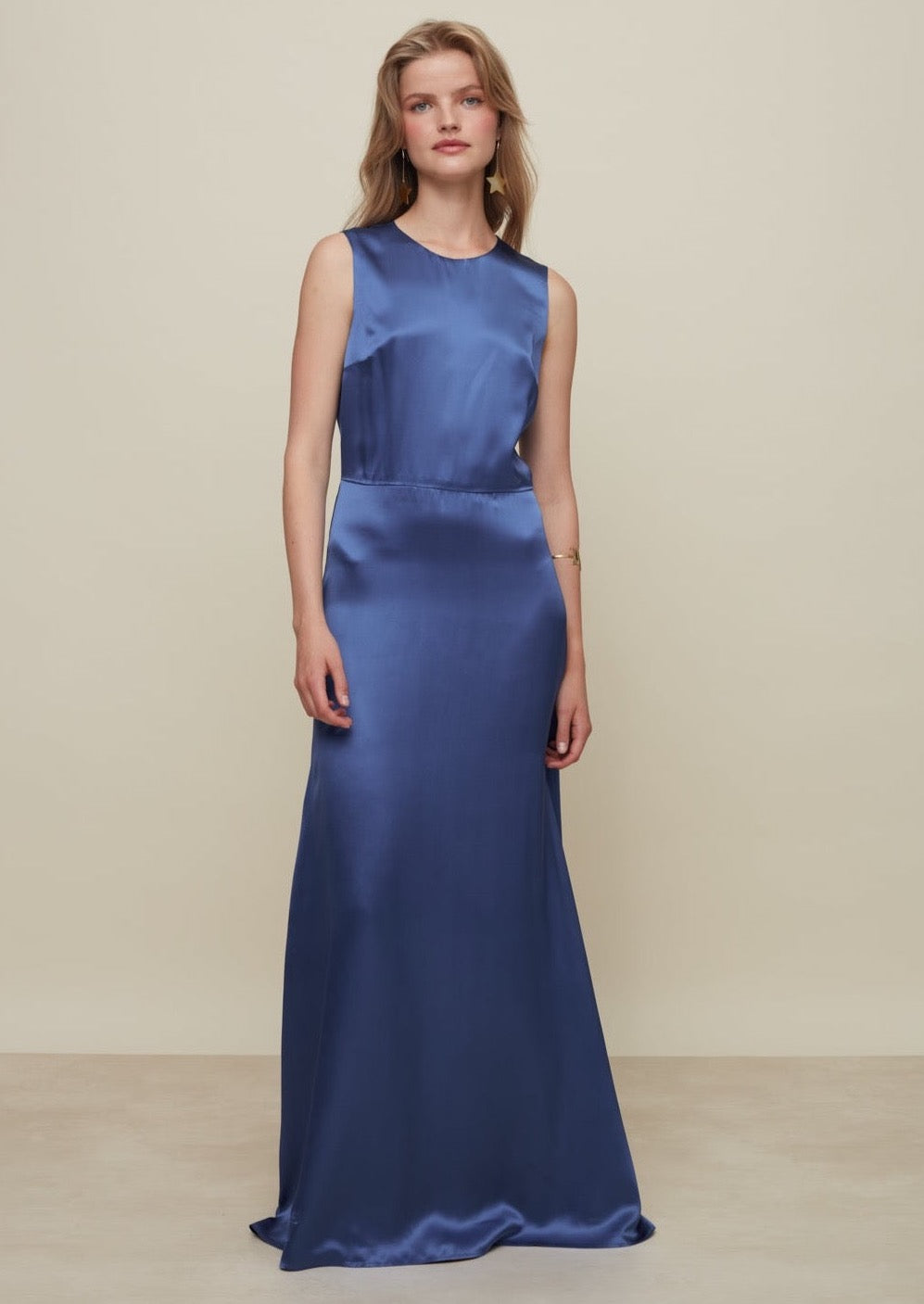 Galeria-Iris Blue Silk Dress-Justbrazil