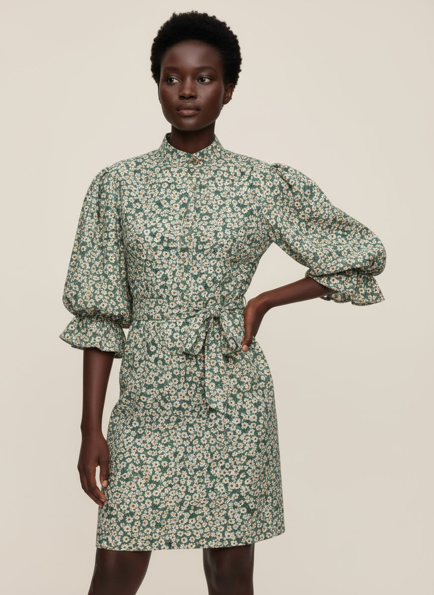 Alice Liberty Green Flowers Dress